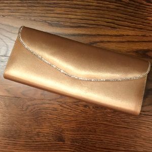 NWOT tira’s gold convertible clutch wt rhinestones